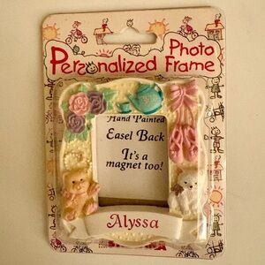“ALYSSA” Personalized Photo Frame, Magnet & Easel. Stravina 1999, NEW
